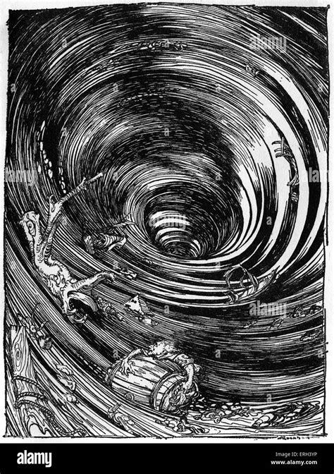 A Descent into the Maelstrom' by Edgar Allan Poe. Illustration by Stock Photo: 83354874 - Alamy