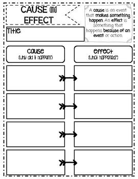 Cause and Effect Graphic Organizer by High Heel Teacher | TpT