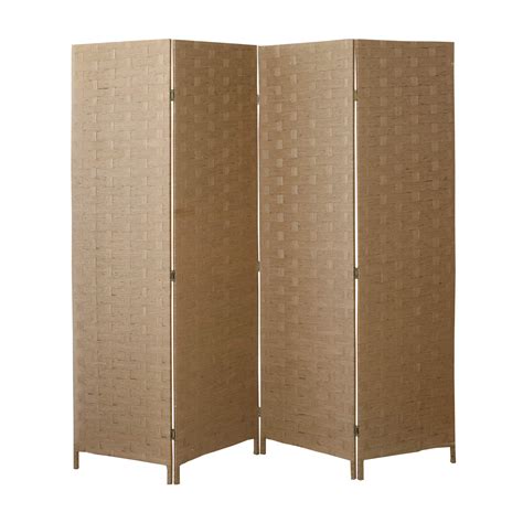 Buy cocosica Room Divider and Folding Privacy Screen, 4 Panel Wood Mesh Woven Design Room Screen ...