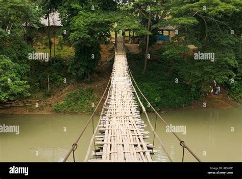 Philippines Bohol Tigbao Hanging Bridge Loboc River Visayas Stock Photo - Alamy