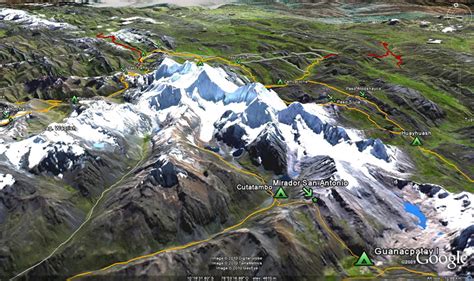 Cordillera Huayhuash trekking circuit map Peru