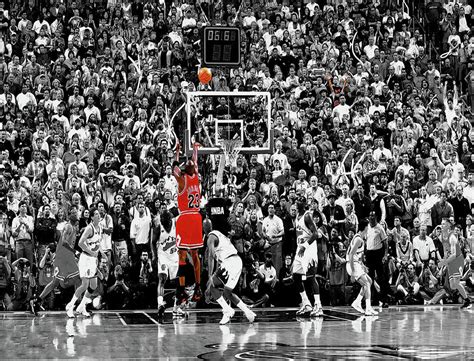 Michael Jordan The Last Shot 1c Mixed Media by Brian Reaves