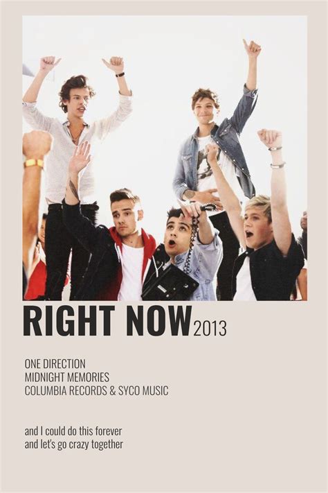 Poster for One Direction's Album Right Now