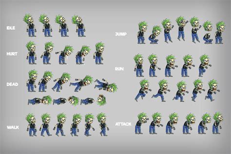 2D Game Zombie Character Free Sprite 4 - CraftPix.net