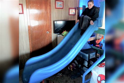 Man arrested after ‘gigantic’ playground slide found on child’s bunk ...