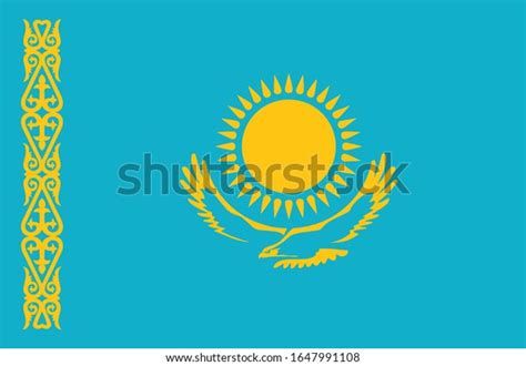 National Kazakhstan Flag Official Colors Proportion Stock Vector ...