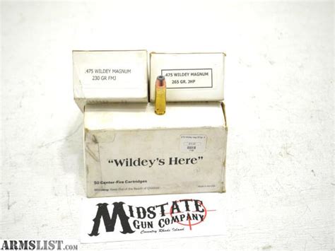 ARMSLIST - For Sale: Wildey .475magnum ammo