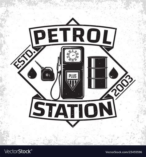 Vintage Petrol station logo design, emblem of gasoline station, Gas or diesel filling station ...