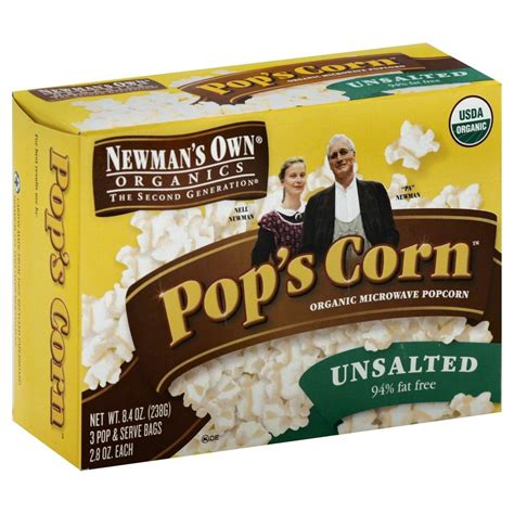 Newman's Own Pop's Corn Organic Microwave Popcorn, Unsalted, 2.8 Oz, 3 Ct - Walmart.com ...