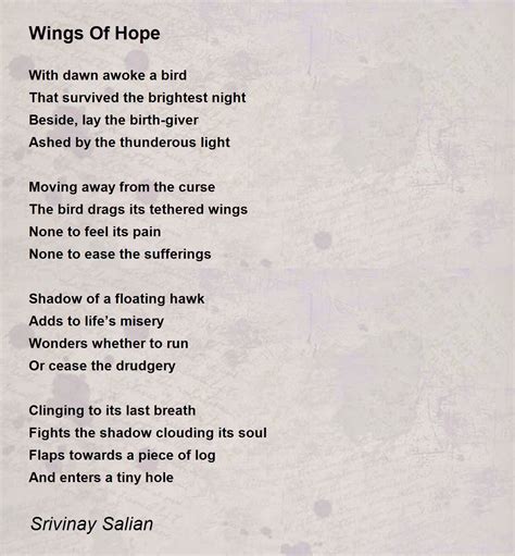 Wings Of Hope by Srivinay Salian - Wings Of Hope Poem