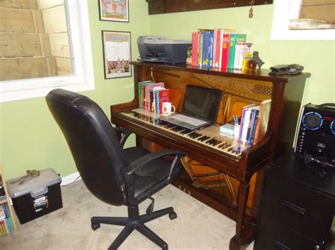 DIY- Computer Desk from an old upright piano | Diy computer desk, Diy ...