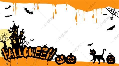 Halloween Haunted House PNG Picture, Halloween Orange Haunted House Castle Horror Decoration ...