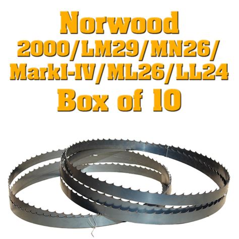 Box of 10 Blades Norwood Lumbermate 2000/LM29/MarkI-IV/MN26/ML26/LL24 ...