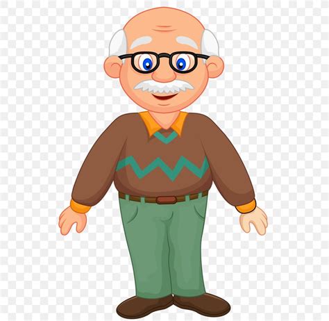 Cartoon Grandfather Clipart Black