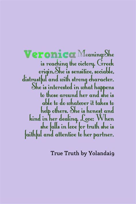 VERÓNICA | Veronica name meaning, Names with meaning, Meaning of your name