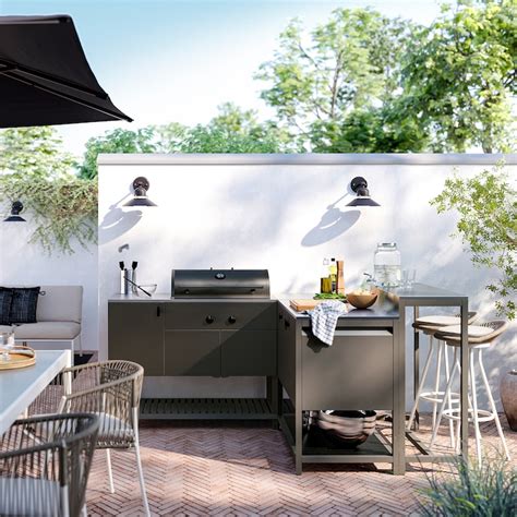 BÅTSKÄR bar table, outdoor/dark gray, 471/4x153/4" - IKEA