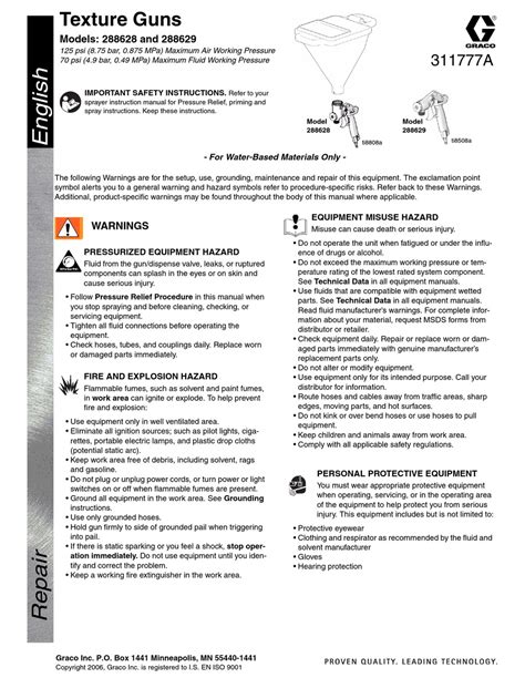 GRACO 288629 QUICK START MANUAL Pdf Download | ManualsLib