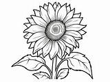 Sunflower Inspired Coloring Sheet  Page sketch template