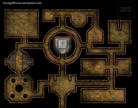 A clean dungeon with no assets. The center of the map is an altar with ...