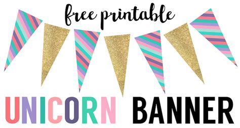 Unicorn Birthday Banner Free Printable - Paper Trail Design