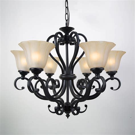 LNC HOME Traditional Glass Chandelier - 6 Lights | Lustres, Decoração ...