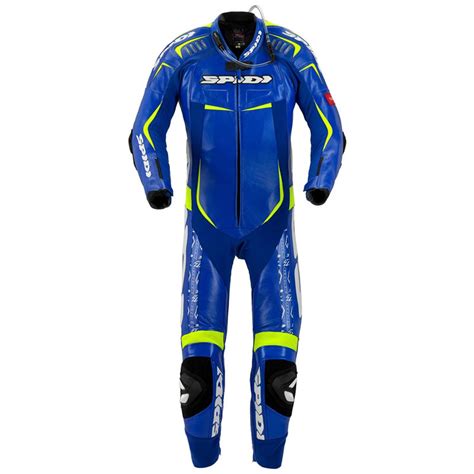 Spidi Track Wind Replica Evo Blue Leather Suit Y134477 Suits | MotoStorm