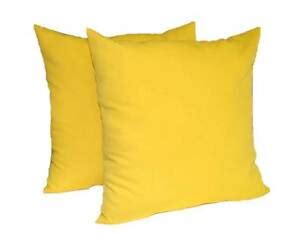 Set of 2 - Indoor / Outdoor 20" Solid Bright Yellow Decorative Throw Pillows | eBay