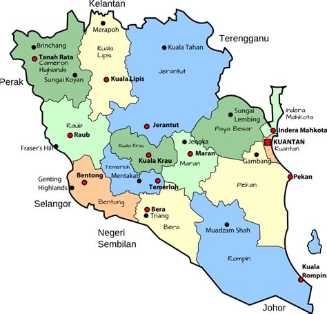 Parliamentary map of Pahang, Malaysia - Openclipart