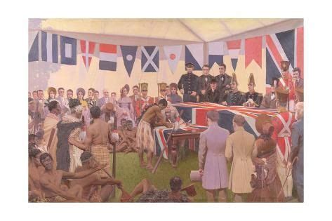 'The Signing of the Treaty of Waitangi by Captain Hobson and the Maori Chiefs in 1840, 1938 ...