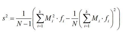 sample variance formula