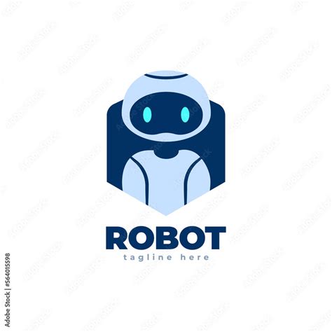 Robot logo template. Robotic logo design. Flat robotic mascot logo ...