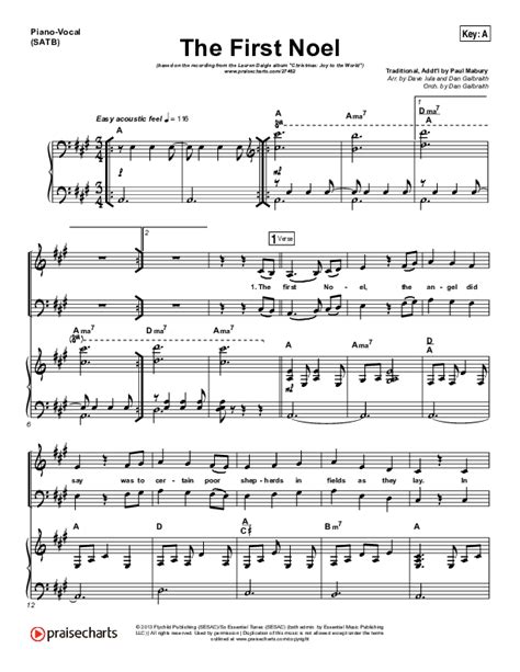 The First Noel Sheet Music Satb