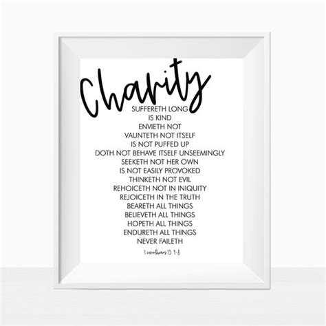 Printable Bible Verses Charity Attributes Wall Art Print | Etsy