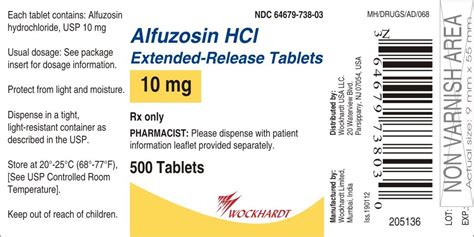 Alfuzosin Tablets - FDA prescribing information, side effects and uses