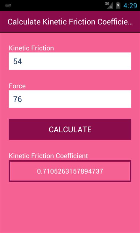 Kinetic Friction Coefficient Calculator