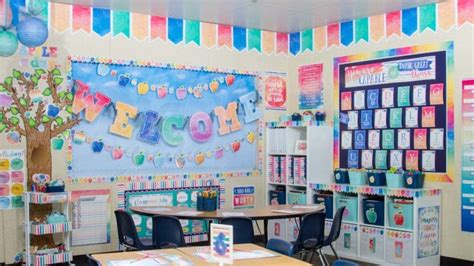 17 Fun Virtual Teacher Backgrounds for Online Teaching in 2021 | Watercolor classroom, Preschool ...