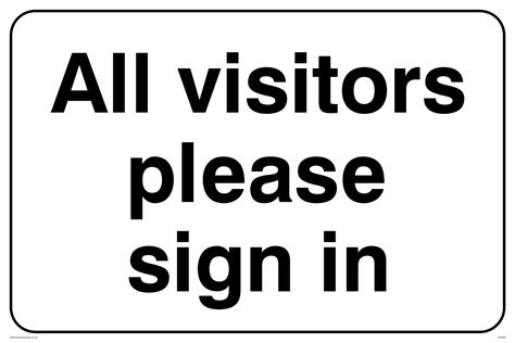 Visitors please sign in from Safety Sign Supplies