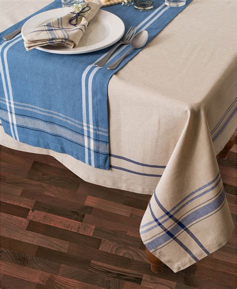 Design Imports Chambray French Stripe Tablecloth 60 | Striped tablecloths, Table cloth, Solid ...