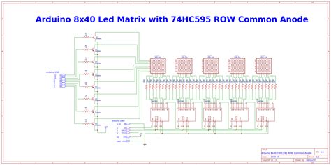 Arduino 8x40 Led Matrix with 74HC595 ROW Common Anode - OSHWLab