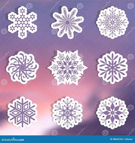 Snowflake labels stock vector. Illustration of holiday - 58630183