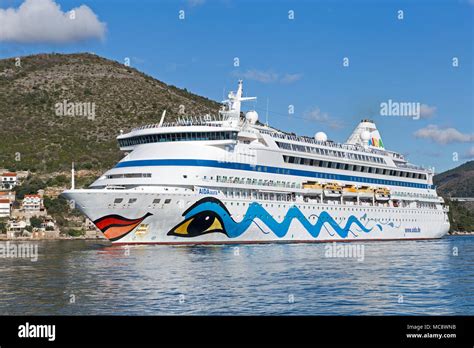 cruise ship AIDAaura leaving Dubrovnik, Croatia Stock Photo - Alamy