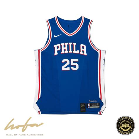 BEN SIMMONS AUTOGRAPHED PHILADELPHIA 76ERS BLUE AUTHENTIC NIKE JERSEY ...