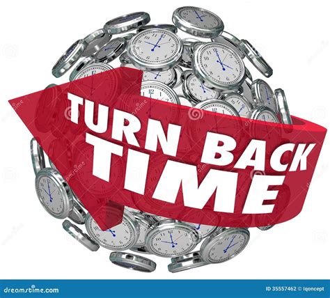 Turn Back Time Arrow Clock Sphere Stock Illustration - Illustration of ...