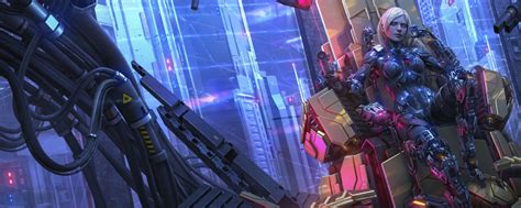 1200x480 Resolution Cyberpunk Girl Beast 1200x480 Resolution Wallpaper ...