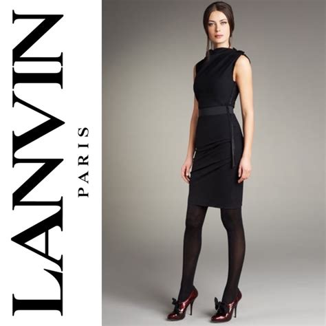 Lanvin | Dresses | Lanvin Rucheddetail Sheath Dress In Black | Poshmark