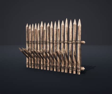 ArtStation - PALISADE BARRIER BARRICADE WALL DAM WOODEN MEDIEVAL ...