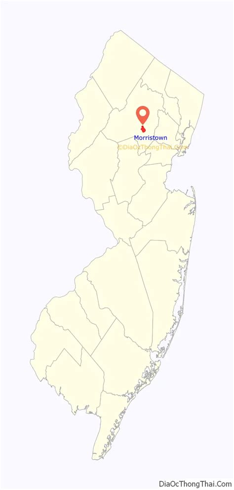 Map of Morristown town, New Jersey - Thong Thai Real