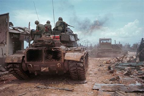 US Tank in Ruins of Saigon, Vietnam 1968 Vietnam Tank, South Vietnam ...