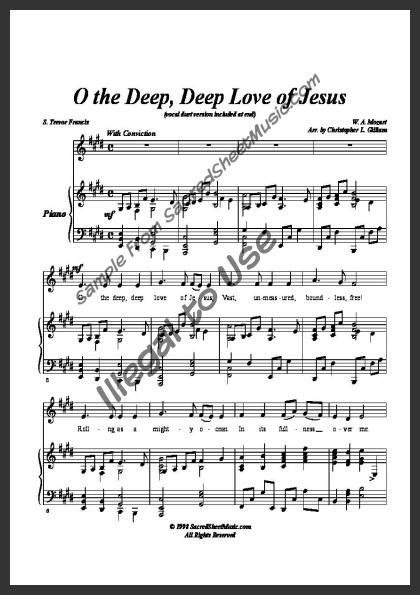 O the Deep, Deep Love of Jesus | SacredSheetMusic.com