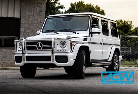 2016 Mercedes G Wagon in 3M Satin White - Atlanta Custom Wraps